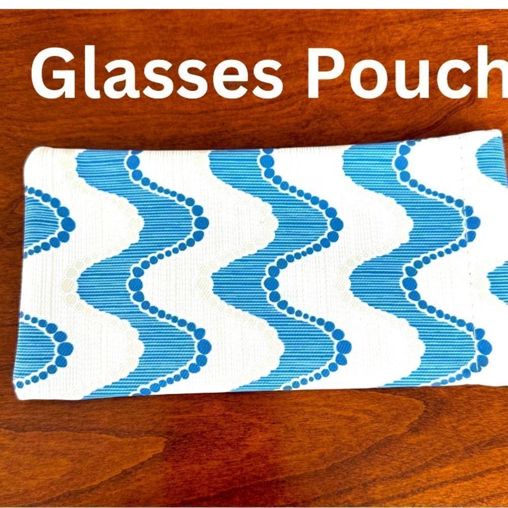 New Soft Canvas Glasses Case Pouch. Snap Closure. Soft interior